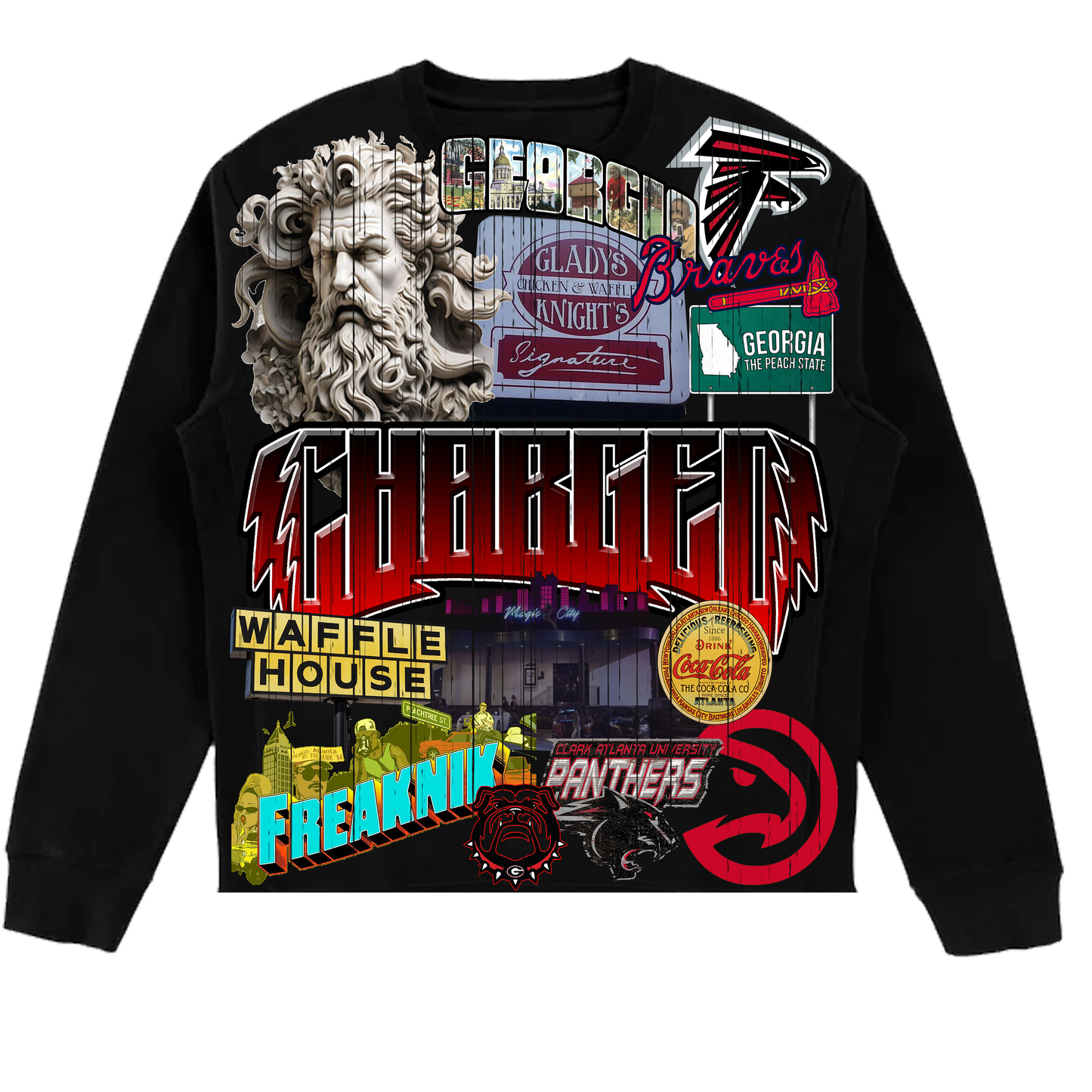 CHARGED " GEORGIA" BLACK CREWNECK