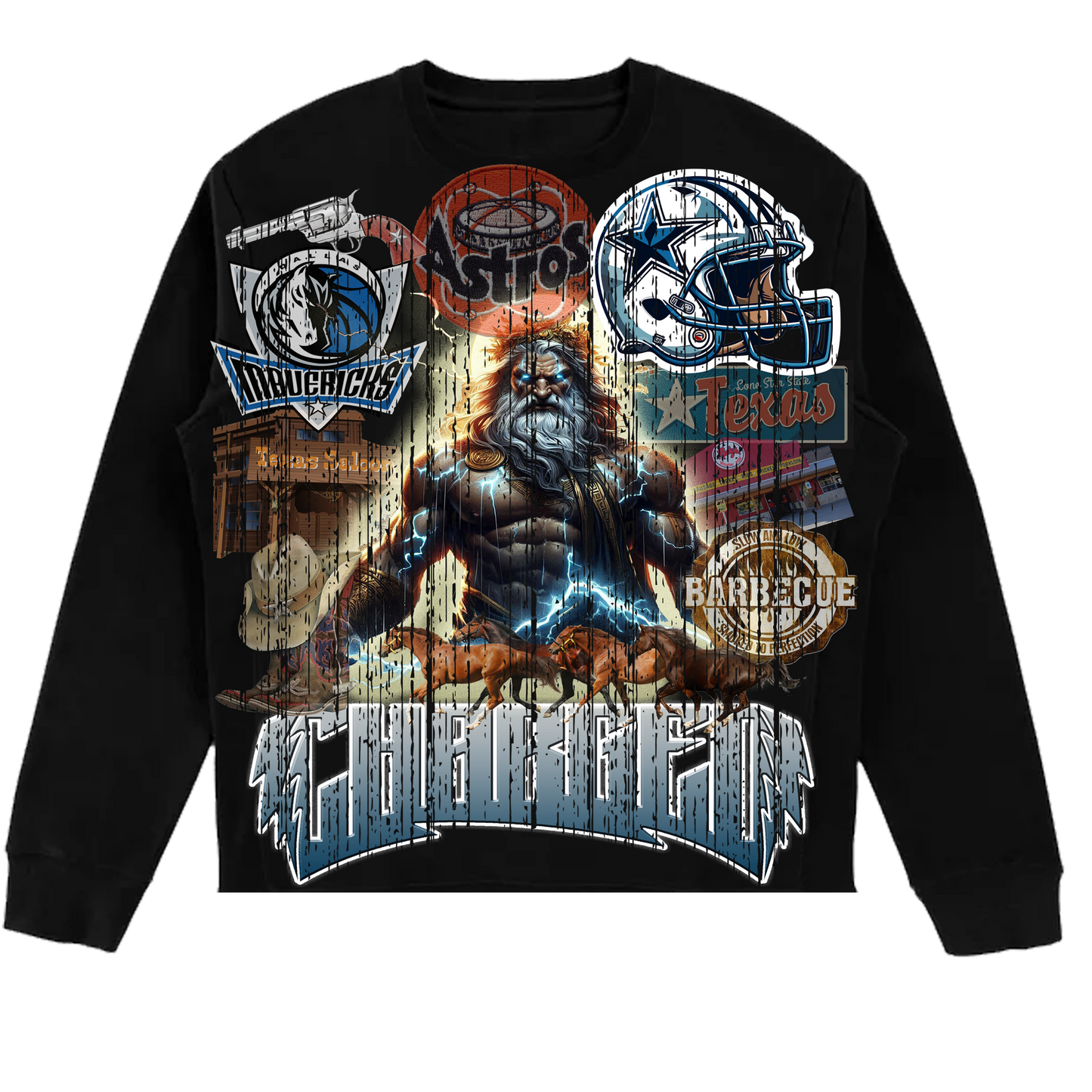 CHARGED "TEXAS BLACK" CREWNECK
