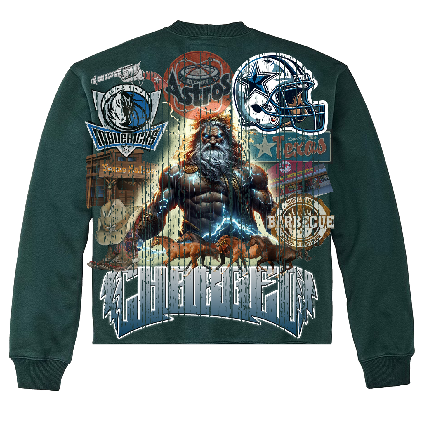 CHARGED "TEXAS GREEN" CREWNECK